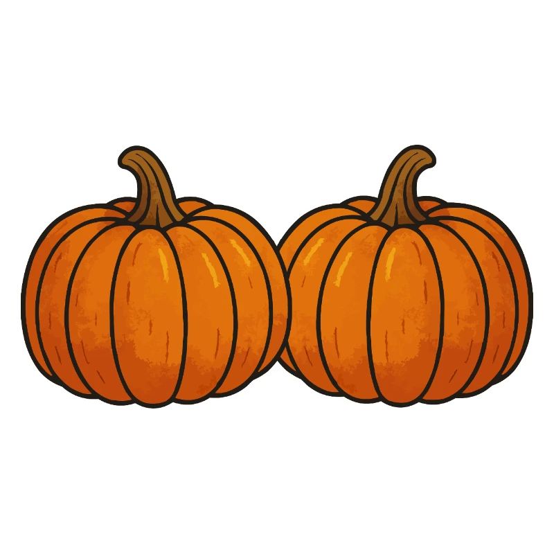 Two pumpkins in the autumn light