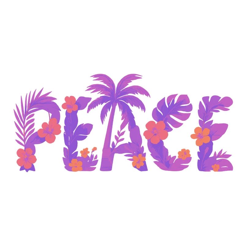 Paix tropicale dans un style de fleur violette