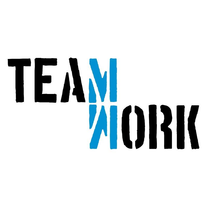 Blue Teamwork Shadow Mirrored Logo Design Crew