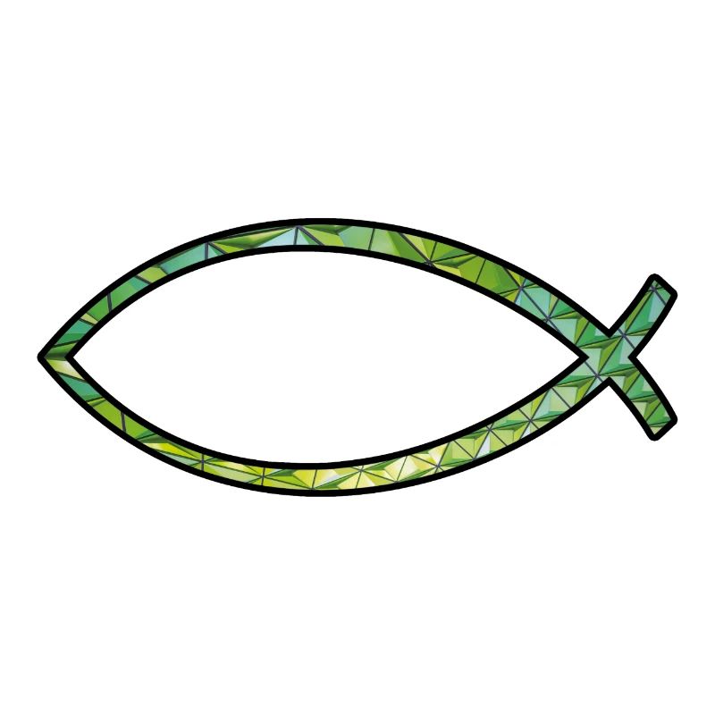 Ichtus fish (diamond, green)