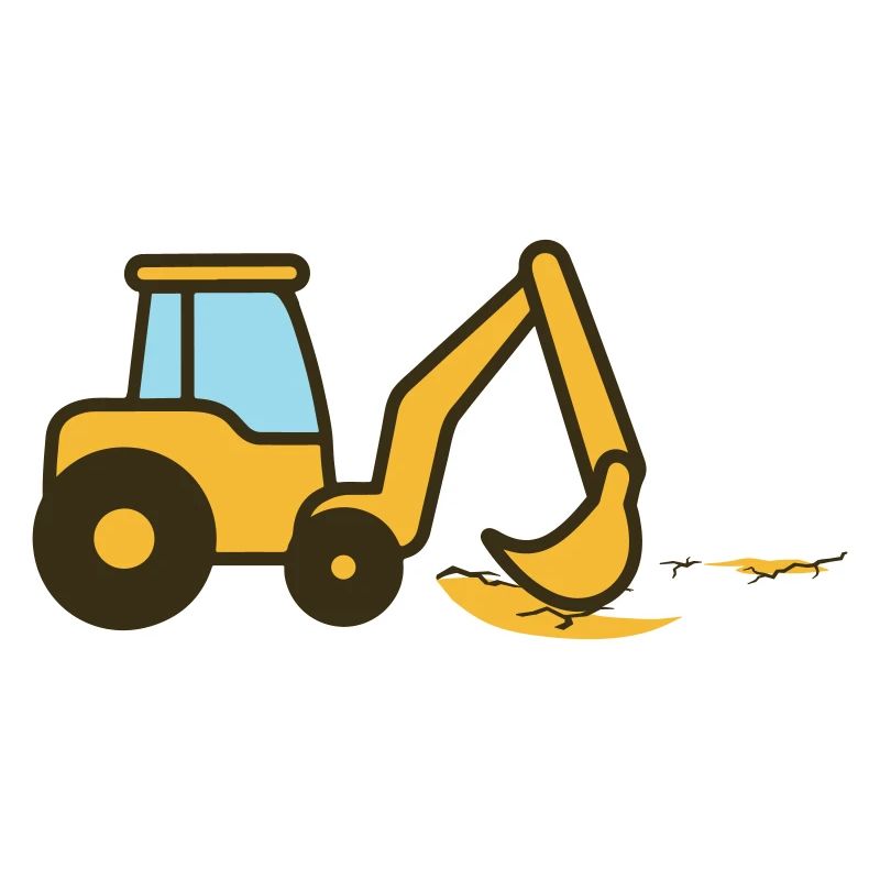 Cartoon-Bagger im Sand