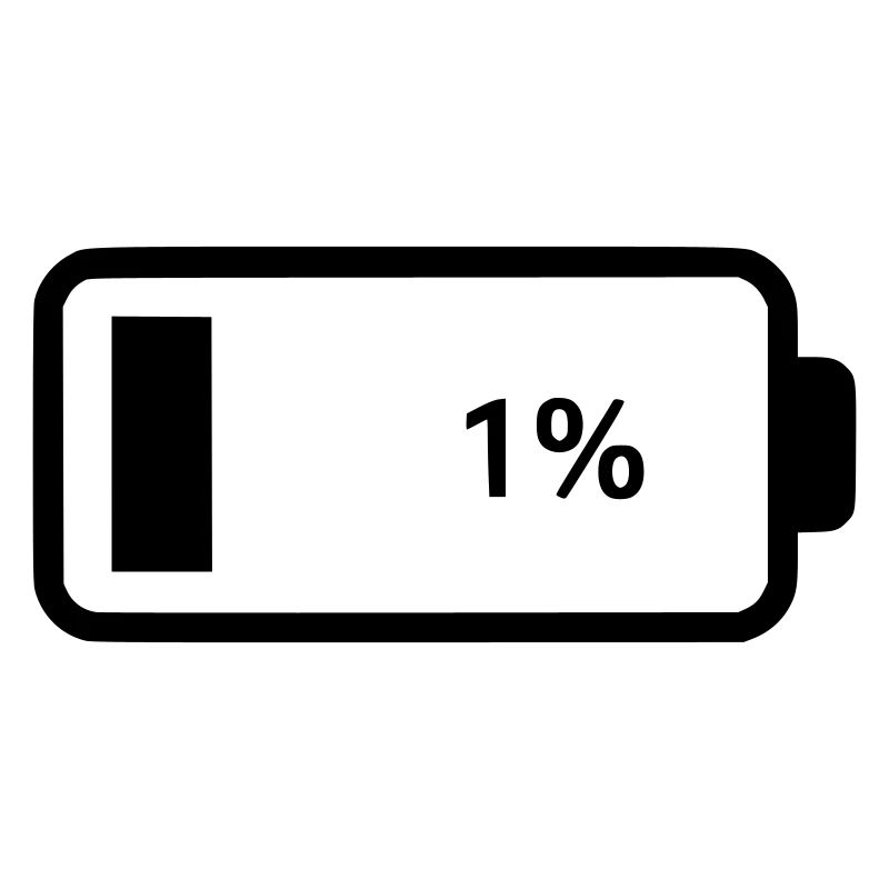 Batterie vide 1 %
