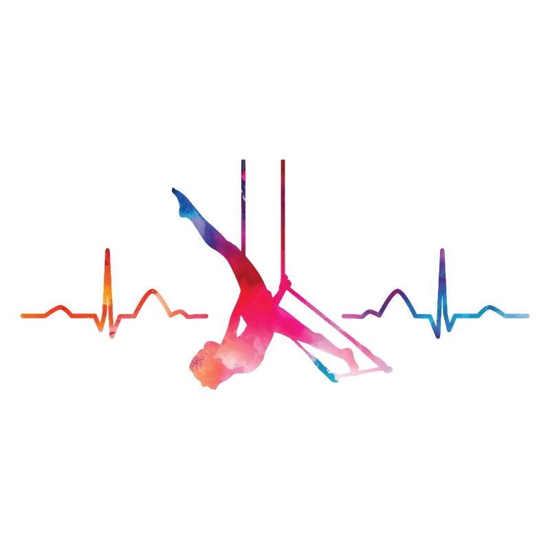 Aerialist Hearbeat ECG Cloud Swing Trapezoid