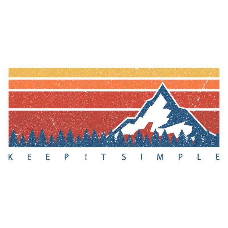 Minimal Mountain Sunset Retro