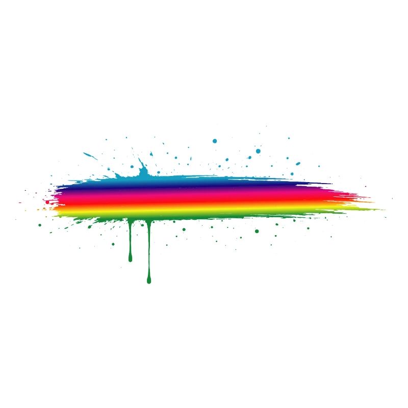 Rainbow Brush Stroke Gradient Splash