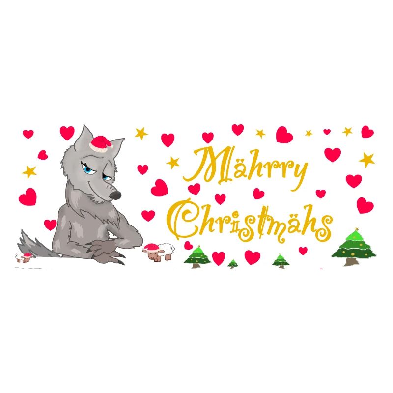 Emblématique Wolf Christmas, MÄHrry Christmähs Stern