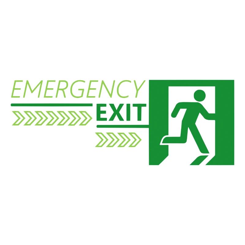 Emergency EXIT Green Flag