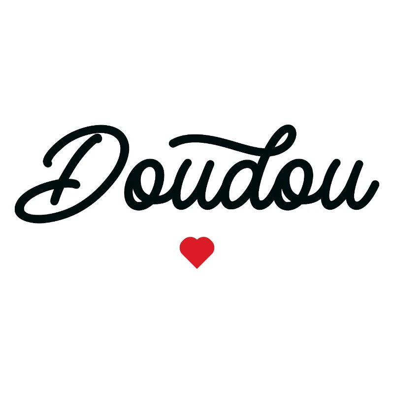 Doudou Coeur Script Noir