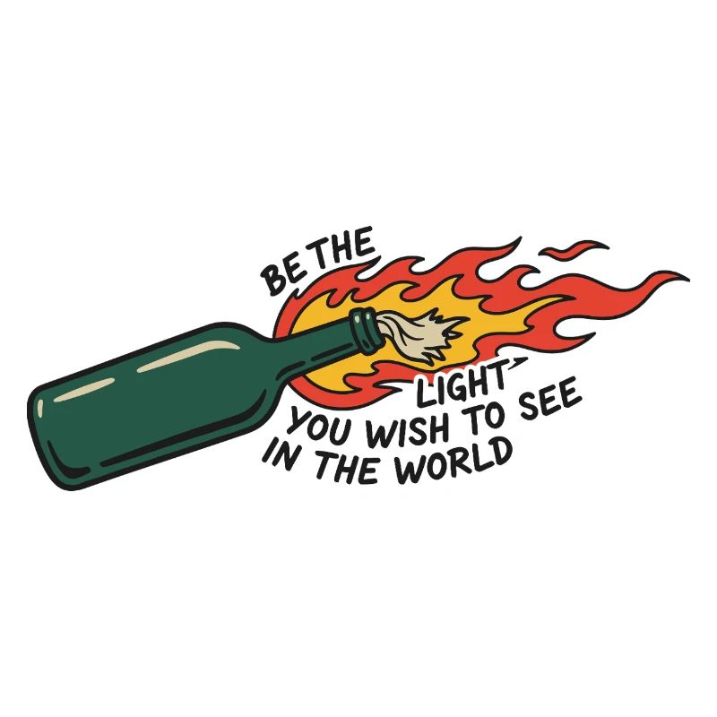 Flammende Flasche sei das Licht