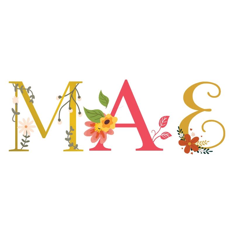 Nom MAE Décoré de Fleurs
