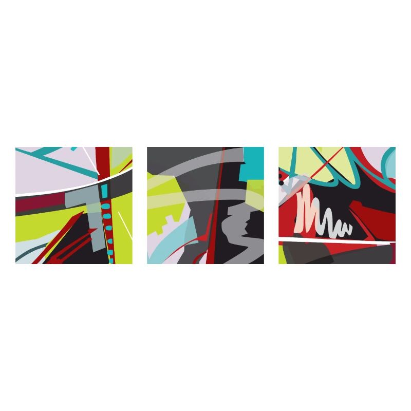 Trilogie de couleurs, de lignes et de surfaces !