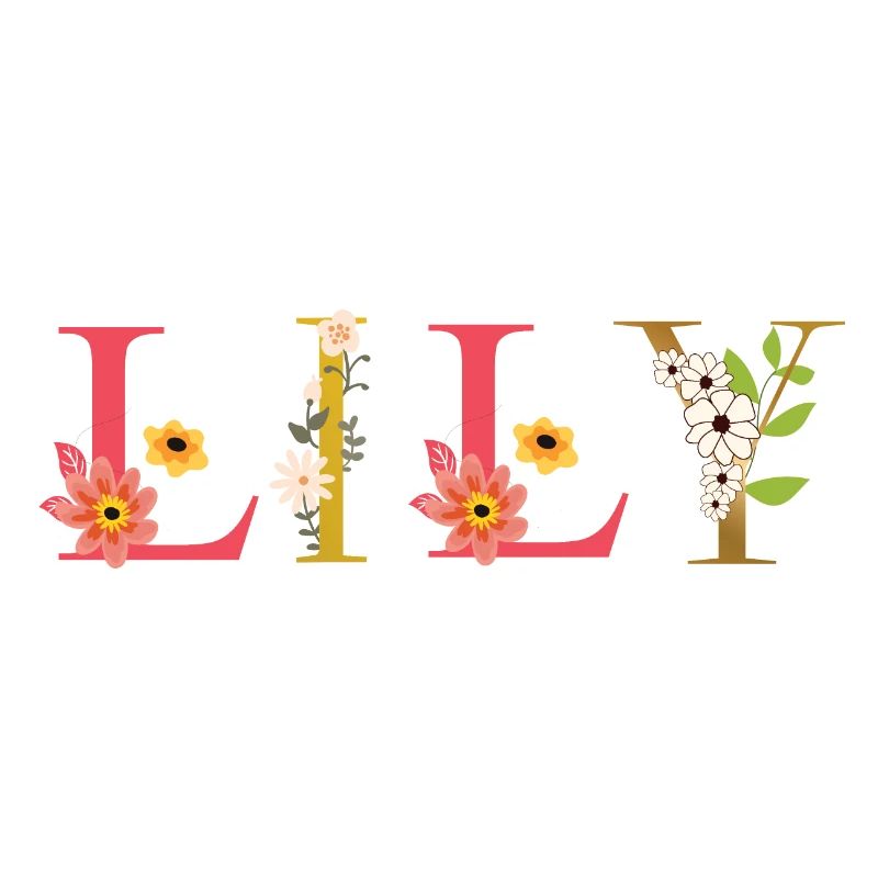 Nom de LILY décoré de fleurs