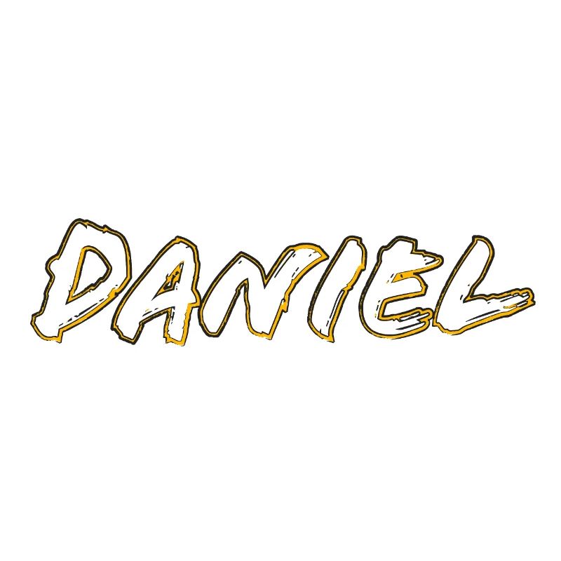 Profil doré du lettrage Daniel