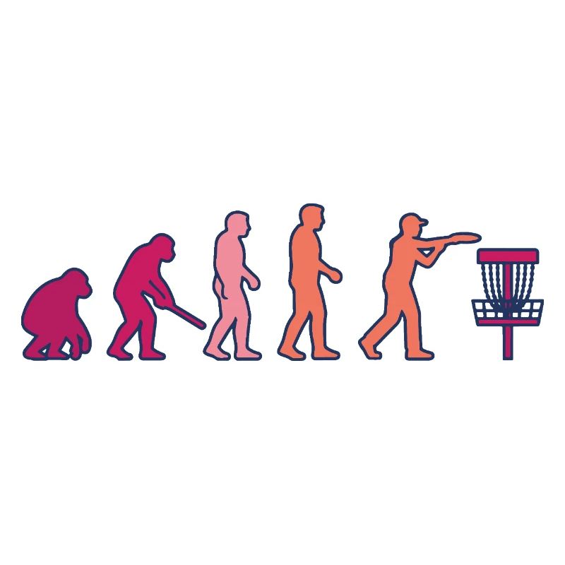 Disc Golf Evolution Lustiger Discgolfer Fliegender Disc