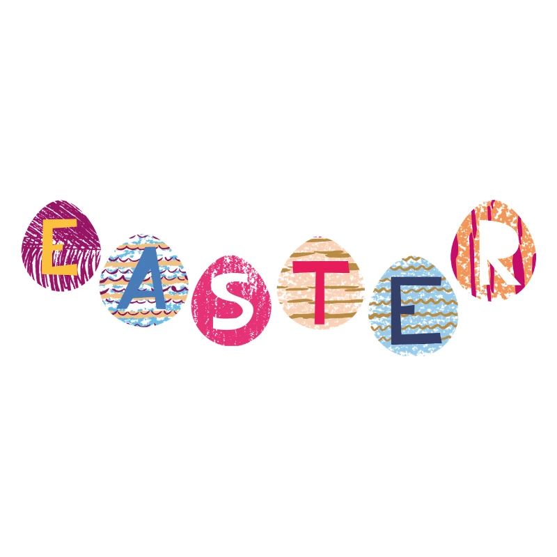 Easter letters on colorful eggs
