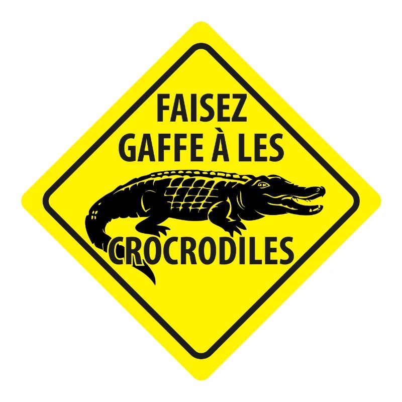Signe Avertissement Crocodiles
