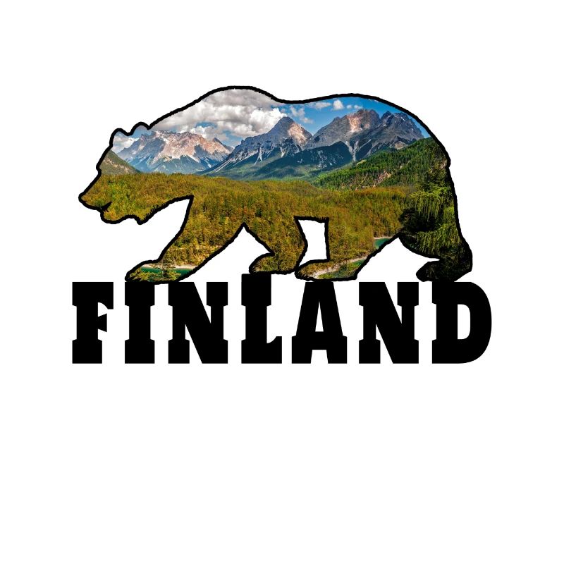 Finland Bear with Landscape Gift Scandinavia