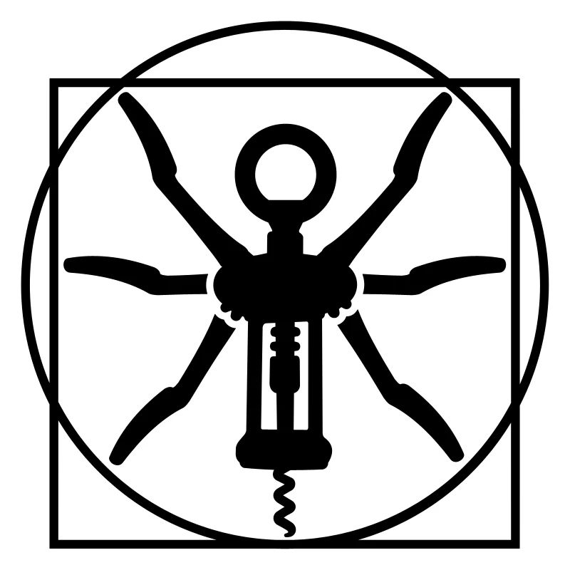 Vitruvian man wine cork screw Leonardo Da Vinci