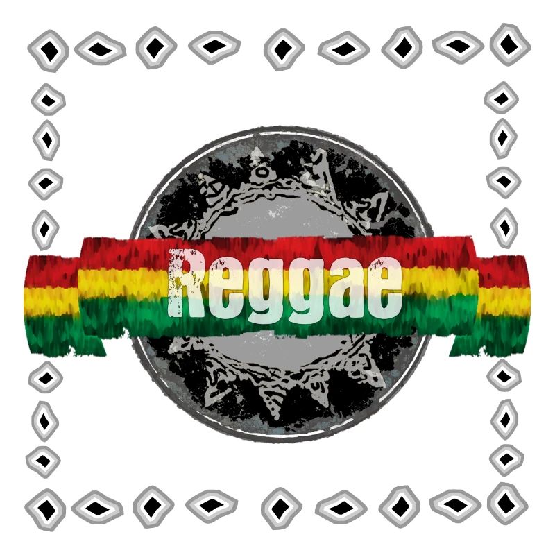 Reggae Vintage Design with Afro Flag