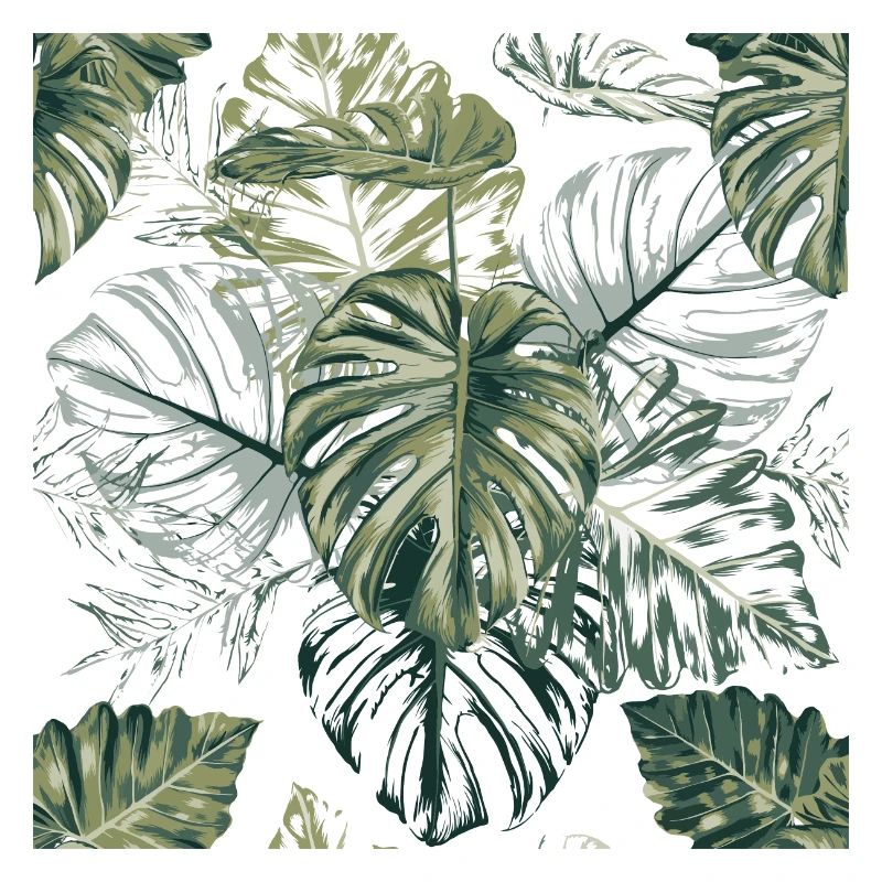 Tropical Monstera Leaves Pattern