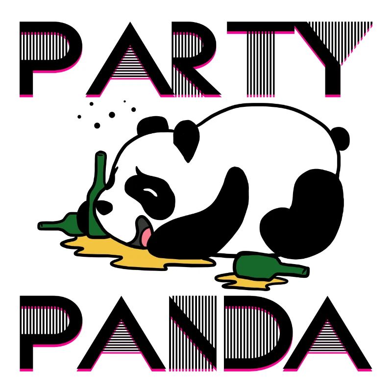 Party panda partying preheating drinking drunk