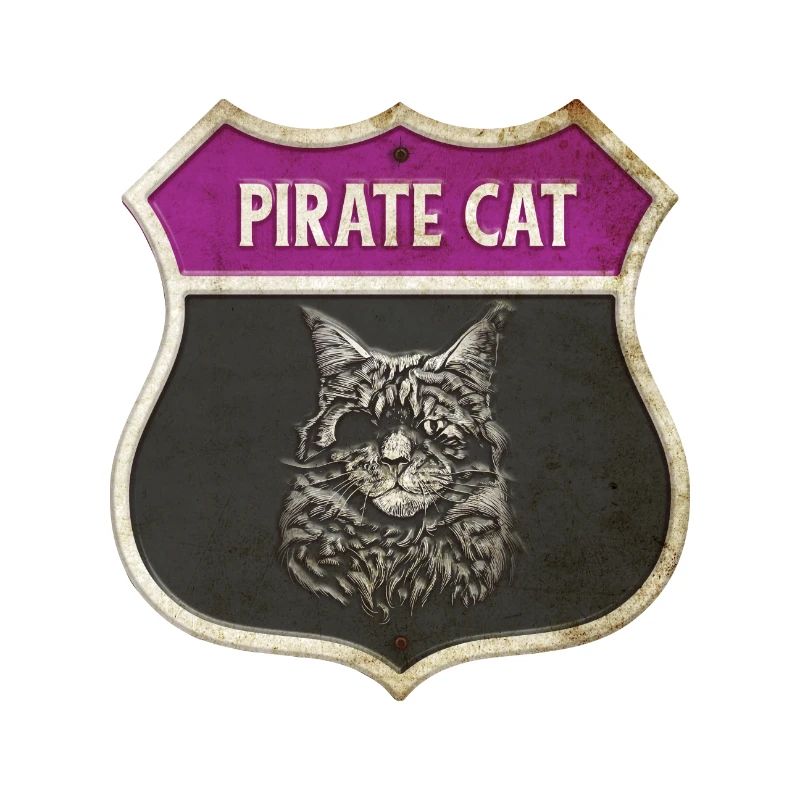 Cat Pirate Crest Design