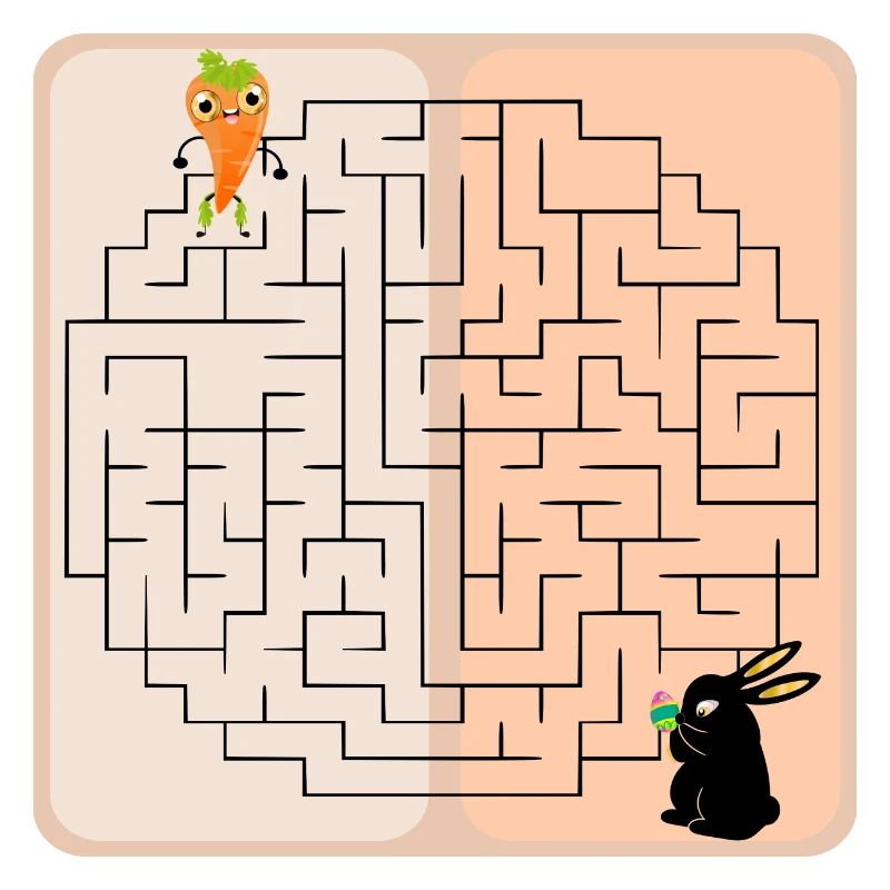 Labyrinth Easter Bunny - Easter - Carrot - Maze