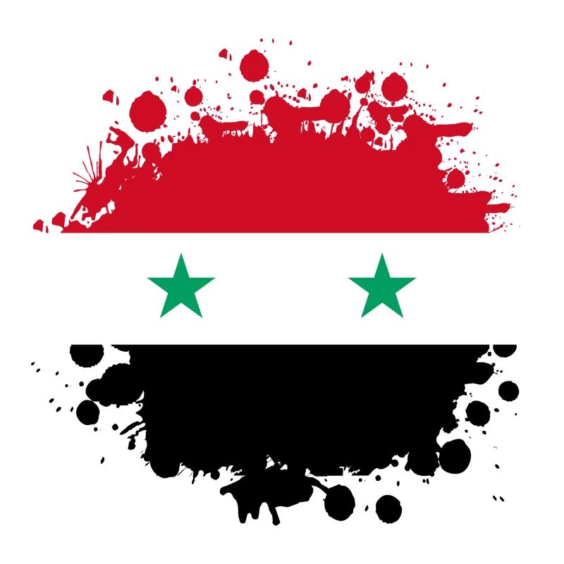 Syrien Flaggen Klecks