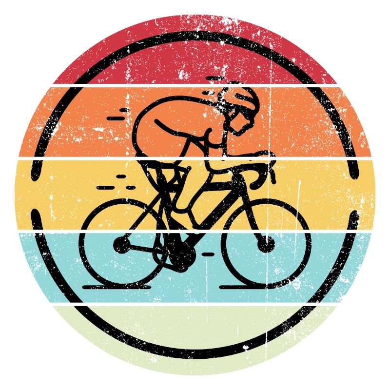 Retro-Radfahrer in Sunset Circles