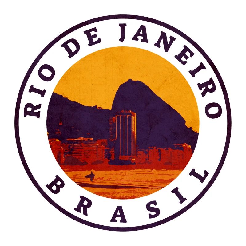 Tampon en caoutchouc rétro de Rio de Janeiro