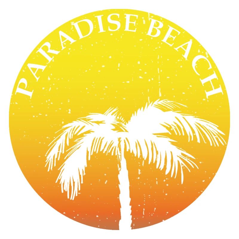 Paradise Beach CLAIM round with palm tree