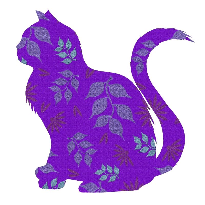 sitzende katze, gemustert, Blumen Outfits
