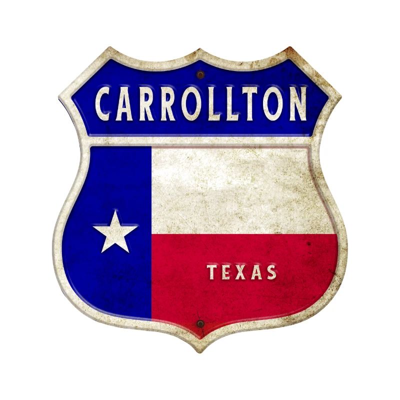 Design du drapeau Carrollton Texas Crest