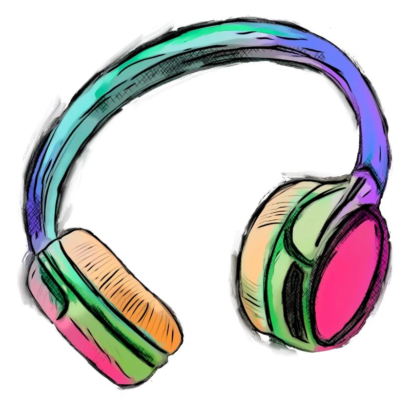 Kopfhörer - bunte Kunst - farbenfroh