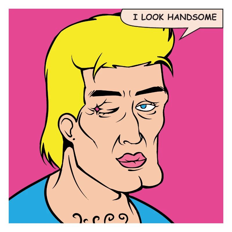 Pop-Art Selbstlob im Comicstil