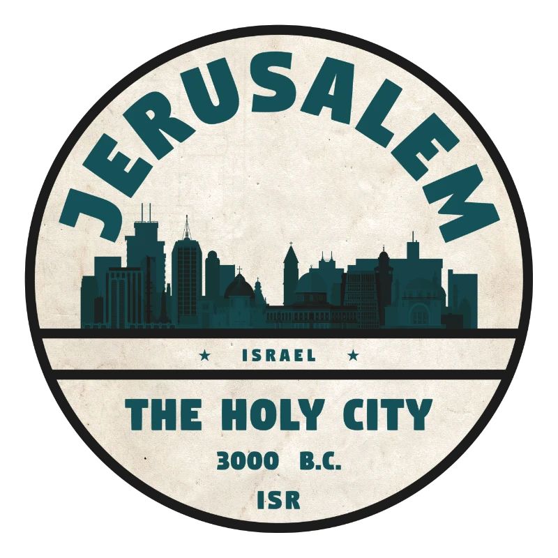 Jerusalem Skyline Retro Abzeichen