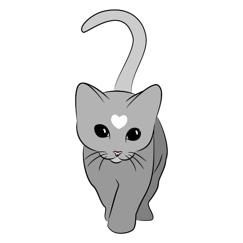 Herzkatze Grauton