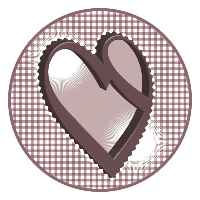 Nostalgia label in dusky pink with calligraphy heart