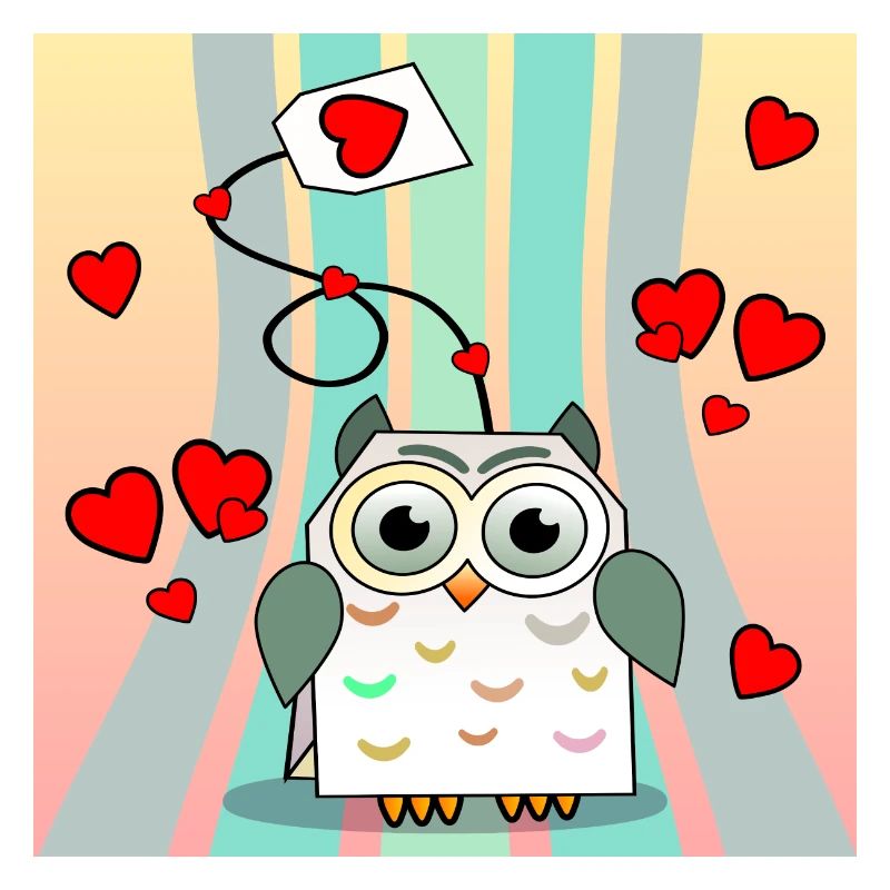 Valentinstag Tiere - Teebeutel Eulen