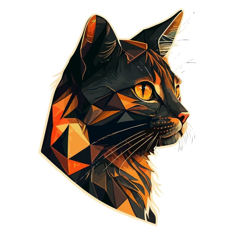 Stylized, Geometric cat