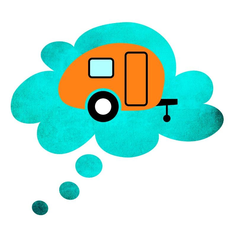 Caravan Cloud Thought Bubble Camping Retro Caravan
