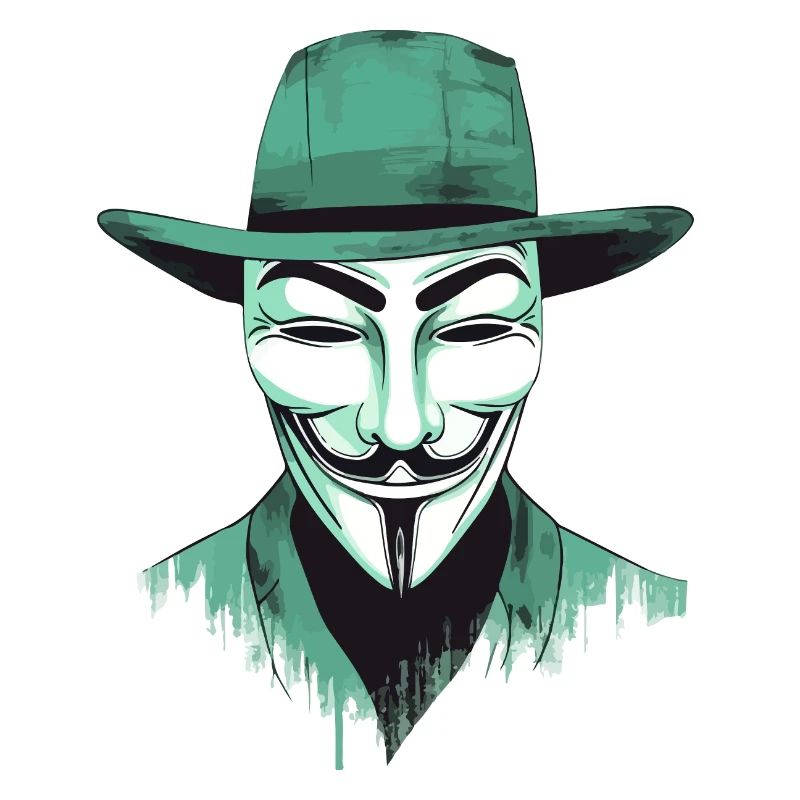Anonymous mask stilized, green