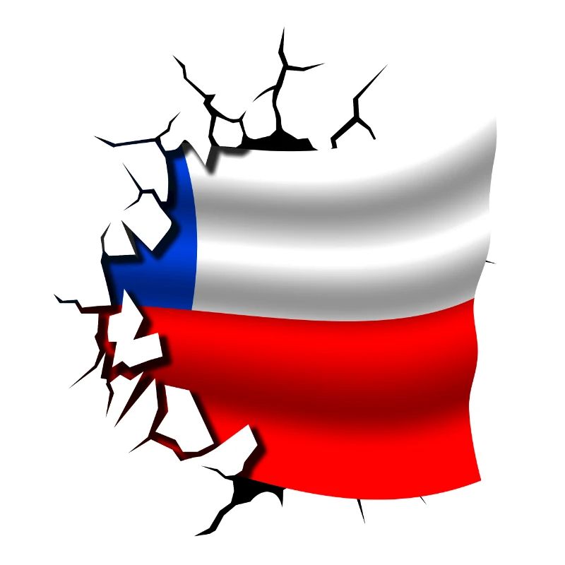 Drapeau du Chili - Chili - Drapeau Broken Design