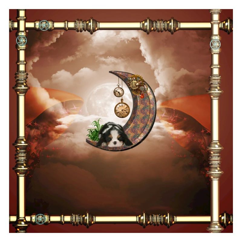 Lune steampunk avec chiot