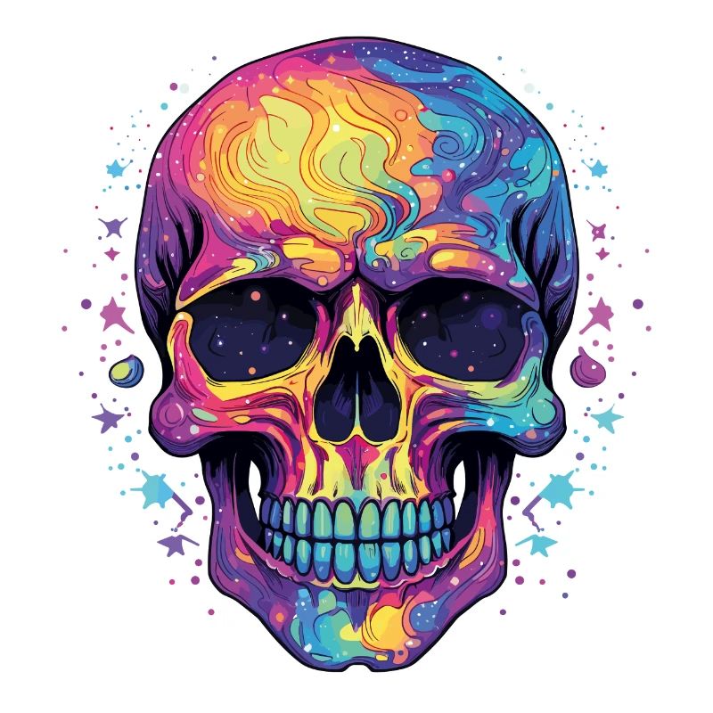Psychedelisch Neon Schädel