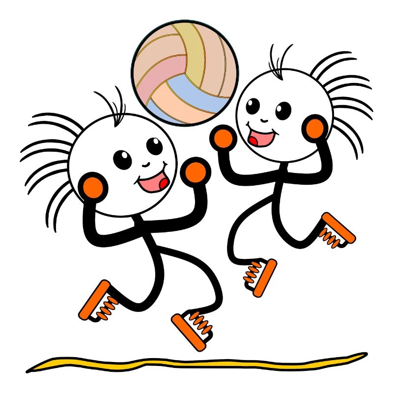 VOLLEYBALL SPORT FLATBED STICK FIGURE