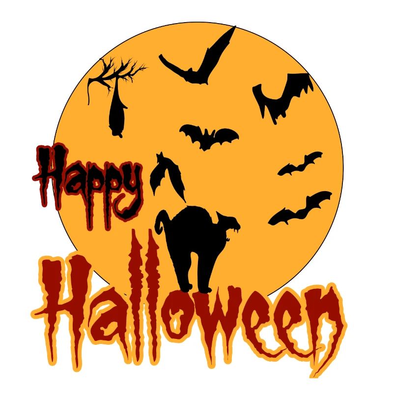 Joyeux chat de lune d’Halloween