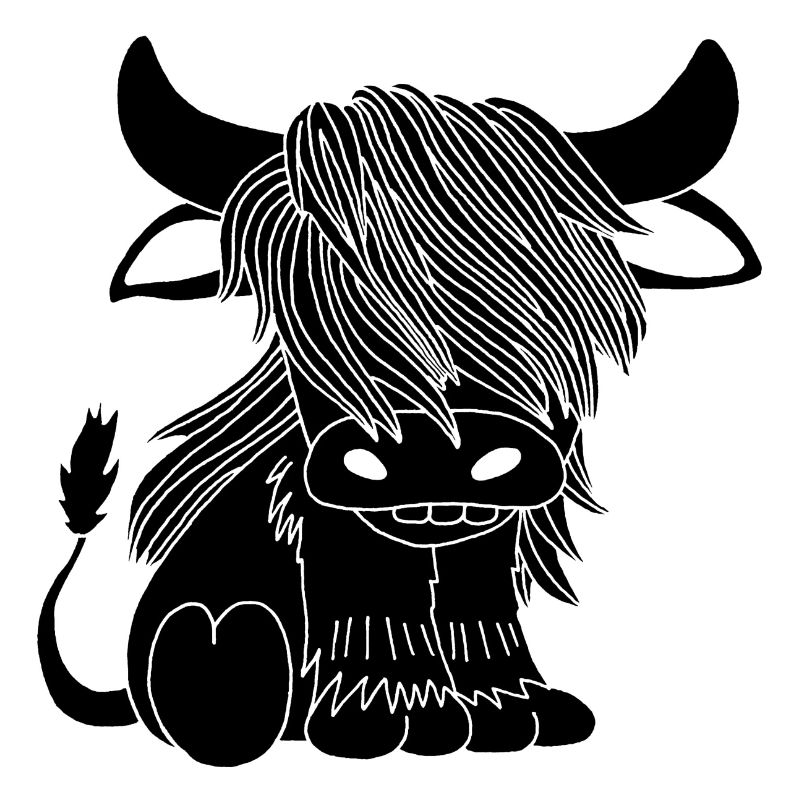 Black long-haired cow