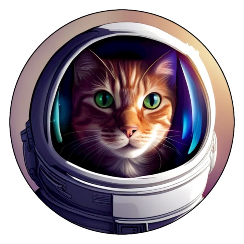 Chat de l’espace avec un casque