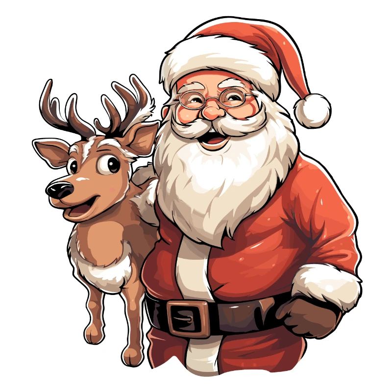 Weihnachtsmann mit renntier